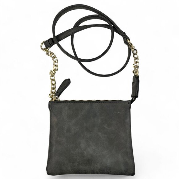 Madden Girl Crossboady Purse Gray Bag Zipper Pocket Inside Top Zipper Logo - Picture 2 of 13